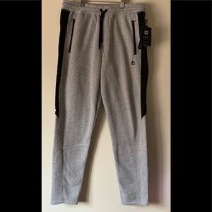 RBX grey black inserts sweatpants, brand new, comfortable, drawstring, Med